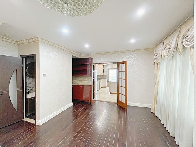 15204 79th Ave, Kew Garden Hills, NY 11367 - empty room with dark wood-type flooring, baseboards, and recessed lighting