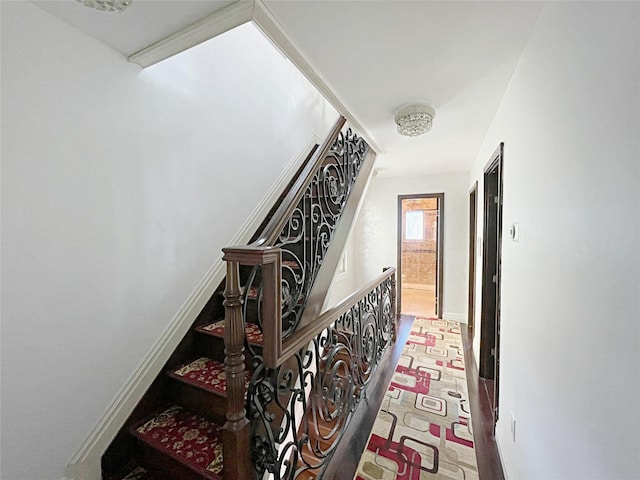 15204 79th Ave, Kew Garden Hills, NY 11367 - staircase featuring baseboards