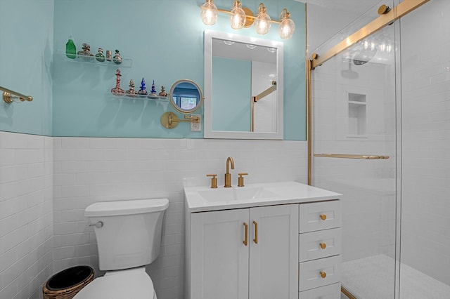 1390 Broadway Unit 107, Hewlett, NY 11557 - full bath featuring tile walls, toilet, vanity, and a tile shower