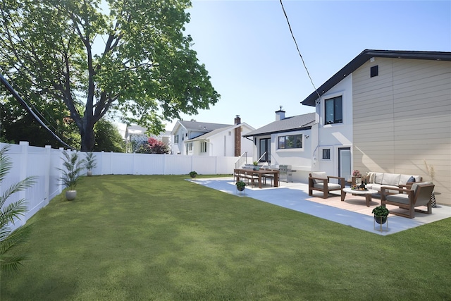 929 Jewel Dr, North Woodmere, NY 11581 - view of yard with an outdoor living space and a patio