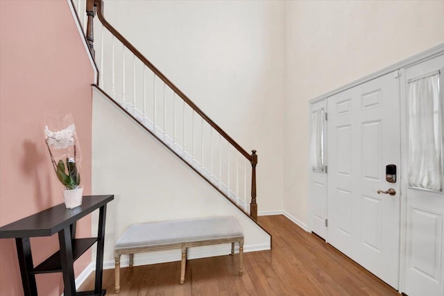 26 Kyleigh Way, Middletown, NY 10940 - entryway featuring wood finished floors, stairway, baseboards, and a high ceiling