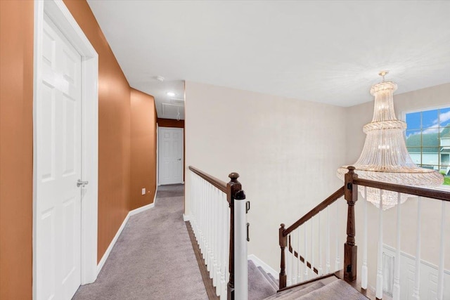 26 Kyleigh Way, Middletown, NY 10940 - corridor featuring an upstairs landing, attic access, carpet, and baseboards