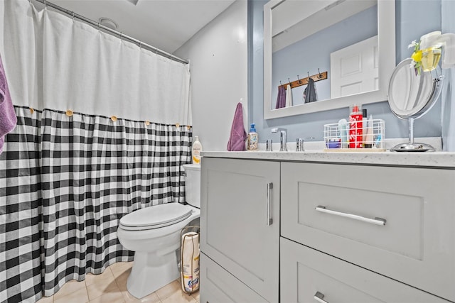 149 E Main St, Washingtonville, NY 10992 - full bath featuring toilet, vanity, tile patterned floors, and curtained shower
