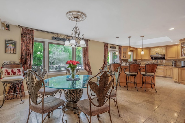 2 Farmview Dr, Dix Hills, NY 11746 - dining space with recessed lighting, baseboards, and a chandelier