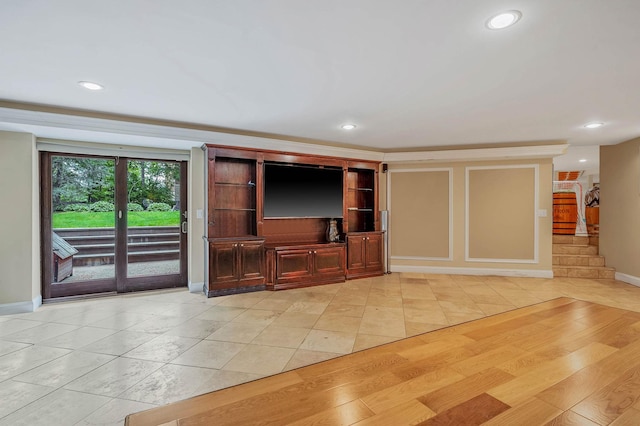 2 Farmview Dr, Dix Hills, NY 11746 - unfurnished living room featuring light tile patterned floors, baseboards, and recessed lighting