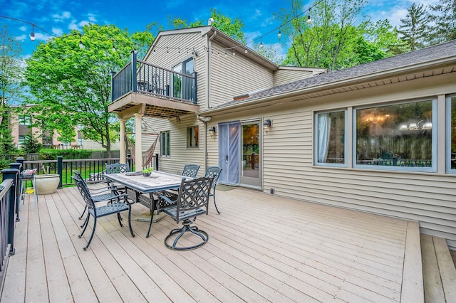 2 Farmview Dr, Dix Hills, NY 11746 - wooden terrace with outdoor dining area