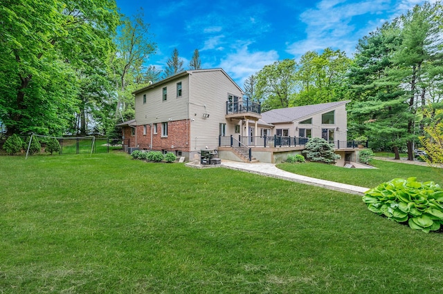 2 Farmview Dr, Dix Hills, NY 11746 - rear view of property featuring a balcony and a deck