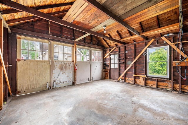 16 Oak Ter, Suffern, NY 10901 - misc room with plenty of natural light, concrete flooring, and lofted ceiling
