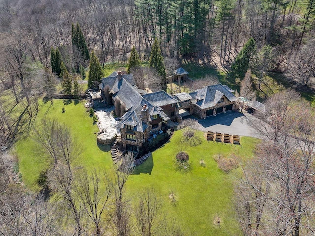 118 John St, Greenwich, CT 06831 - view from above of property featuring a heavily wooded area