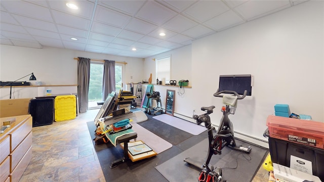 10 Courtney Ln, Brewster, NY 10509 - workout area with recessed lighting and a baseboard heating unit