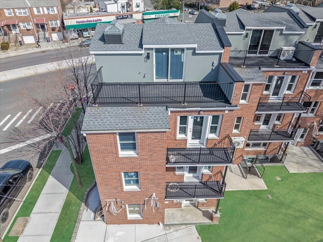 aerial perspective of suburban area