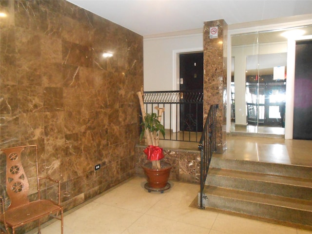 131-11KEWGARDENS Kew Gardens Rd Unit 4D, Richmond Hill, NY 11418 - staircase featuring tile patterned floors