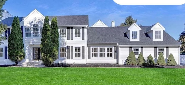 1 Miller Farms Ct, Miller Place, NY 11764 - view of front facade featuring a front yard, a chimney, and roof with shingles