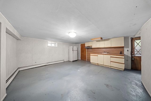 2816 215th Pl, Bayside, NY 11360 - below grade area featuring freestanding refrigerator and a sink