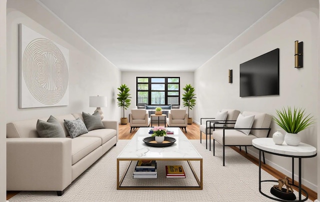 67-71 Yellowstone Blvd Unit 3-L, Forest Hills, NY 11375 - living room with light wood-style flooring and baseboards