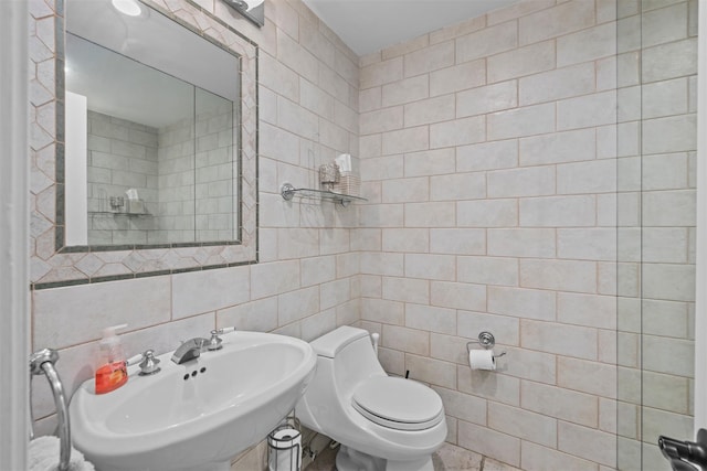 94 Stonehurst Ln, Dix Hills, NY 11746 - bathroom with tile walls, a sink, and toilet