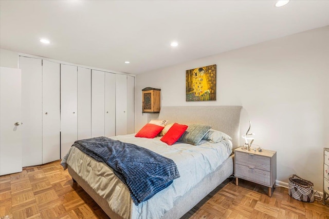 211-65 23rd Ave Unit 1B, Bayside, NY 11360 - bedroom featuring recessed lighting, a closet, and baseboards