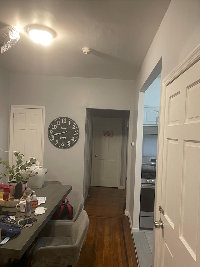 3418 Irwin Ave, Bronx, NY 10463 - corridor featuring dark wood finished floors and baseboards