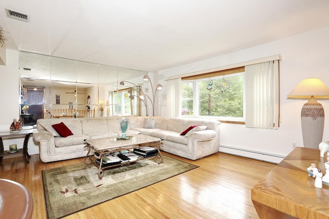 29 Park Ter, Valley Cottage, NY 10989 - living room featuring baseboard heating and wood finished floors