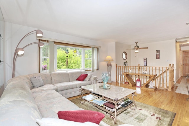 29 Park Ter, Valley Cottage, NY 10989 - living area with light wood-type flooring and ceiling fan