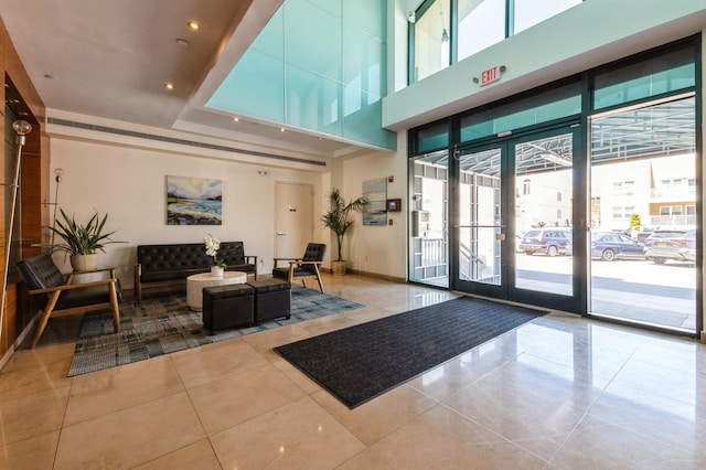 260 W Broadway Unit 2B, Long Beach, NY 11561 - community lobby with a high ceiling and recessed lighting