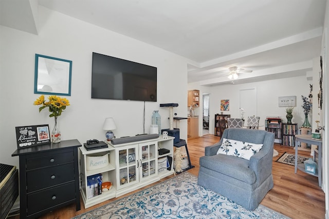 135 Highland Ave S Unit D1, Ossining, NY 10562 - living room featuring wood finished floors and ceiling fan