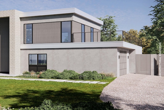 43 Old Orchard Ln, East Hampton, NY 11937 - view of property exterior featuring stucco siding and a lawn