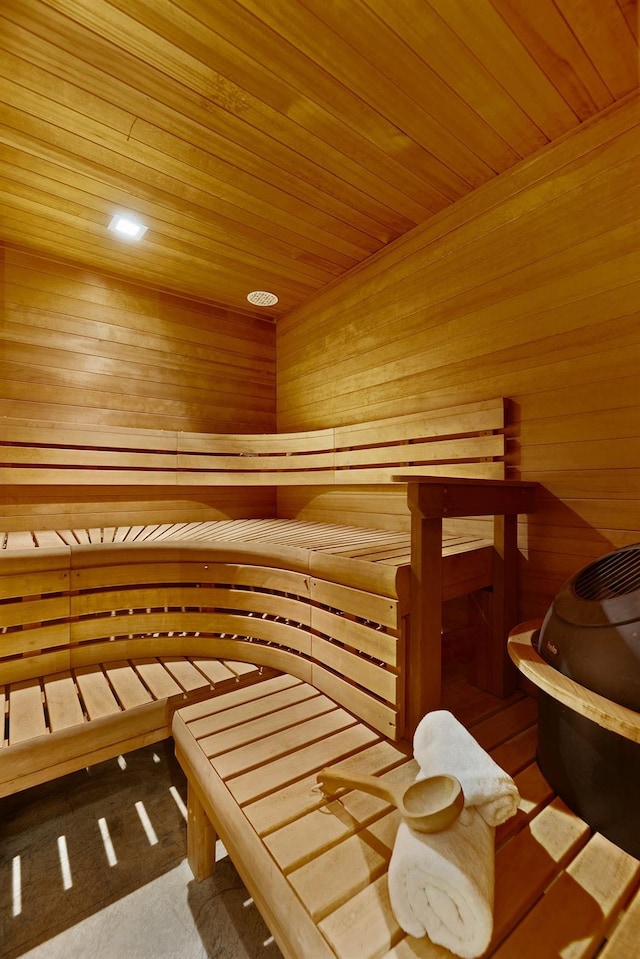 212 E 95th St, New York Manhattan, NY 10128 - sauna featuring wooden walls and wood ceiling