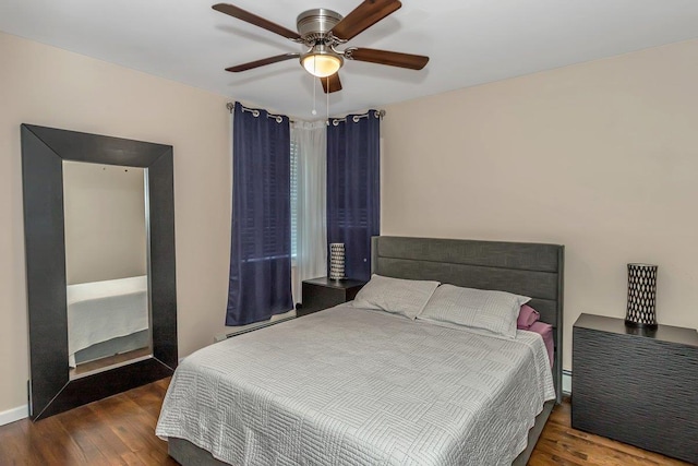 51 Andrews Ave, Wyandanch, NY 11798 - bedroom with wood finished floors and a ceiling fan