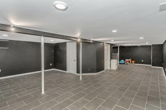 51 Andrews Ave, Wyandanch, NY 11798 - finished basement featuring recessed lighting and tile patterned flooring