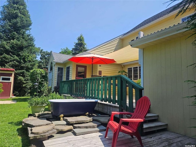 10 Phyllis Rd, Mastic Beach, NY 11951 - view of wooden terrace