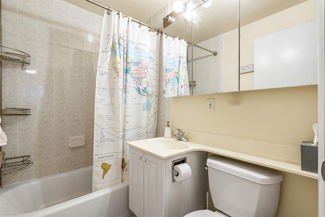 87-30 62nd Ave Unit 202, Rego Park, NY 11375 - bathroom with shower / bathtub combination with curtain, toilet, and vanity