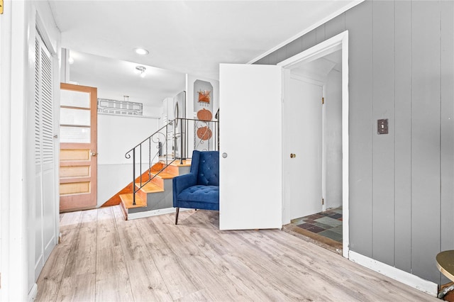 63 Wright Blvd, Hopewell Junction, NY 12533 - foyer entrance with wood finished floors, stairs, and recessed lighting