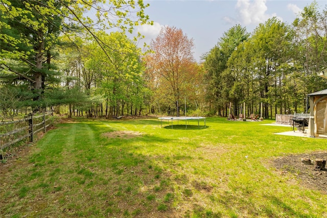 63 Wright Blvd, Hopewell Junction, NY 12533 - view of yard featuring a trampoline and a patio area