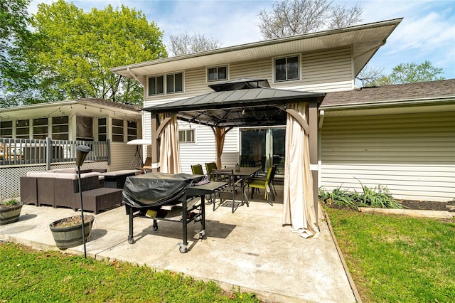 63 Wright Blvd, Hopewell Junction, NY 12533 - rear view of property featuring a patio area, a gazebo, outdoor dining area, and outdoor lounge area