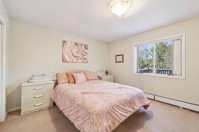 1 Deforest Ct, West Nyack, NY 10994 - bedroom featuring light carpet and baseboard heating