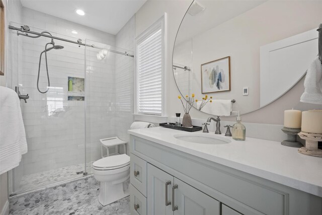 6 Livingston St, Red Hook, NY 12571 - full bath featuring a stall shower, vanity, toilet, and recessed lighting