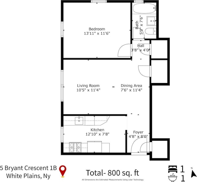 5 Bryant Cres Unit 1B, White Plains, NY 10605 - property floor plan