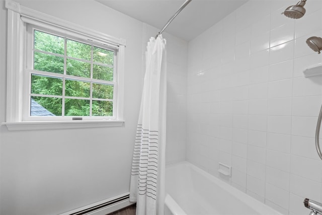56 Londonderry Ln, Somers, NY 10589 - full bath with shower / tub combo and a baseboard heating unit