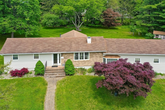 68 Forest Dr, Poughquag, NY 12570 - view of front of house with a front yard and a chimney