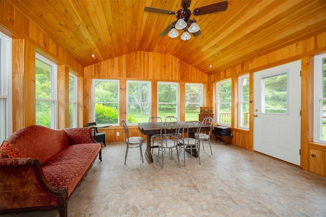 68 Forest Dr, Poughquag, NY 12570 - sunroom featuring lofted ceiling, wooden walls, and wood ceiling