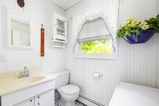 68 Forest Dr, Poughquag, NY 12570 - bathroom with a baseboard radiator, toilet, and vanity