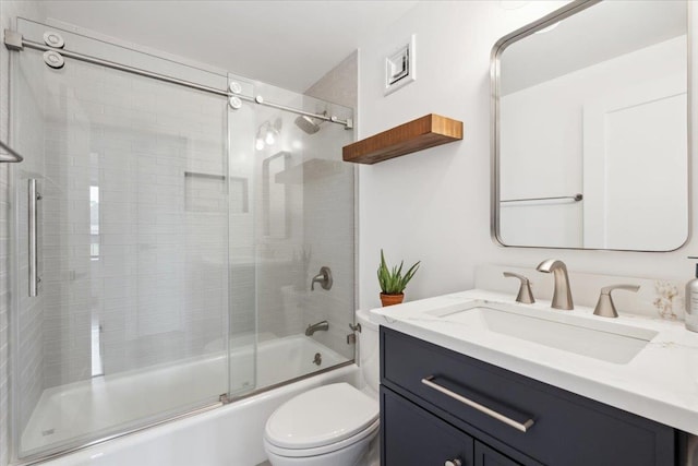 50 Columbus Ave Unit 605, Tuckahoe, NY 10707 - full bathroom featuring vanity, toilet, and shower / bath combination with glass door