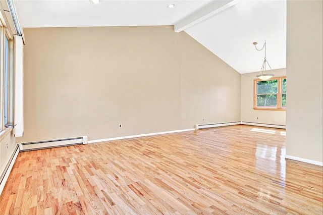 8 Skinner Ct, Tomkins Cove, NY 10986 - unfurnished living room featuring a baseboard radiator, light wood-style floors, baseboards, and baseboard heating