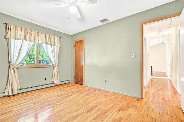 8 Skinner Ct, Tomkins Cove, NY 10986 - unfurnished bedroom with light wood finished floors, baseboards, attic access, and ceiling fan