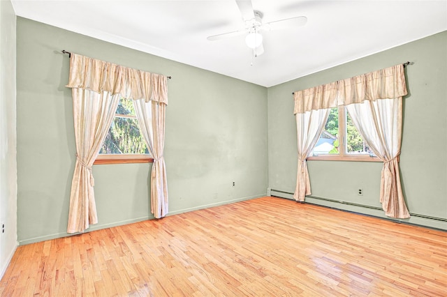 8 Skinner Ct, Tomkins Cove, NY 10986 - empty room featuring wood finished floors, ceiling fan, baseboards, and baseboard heating
