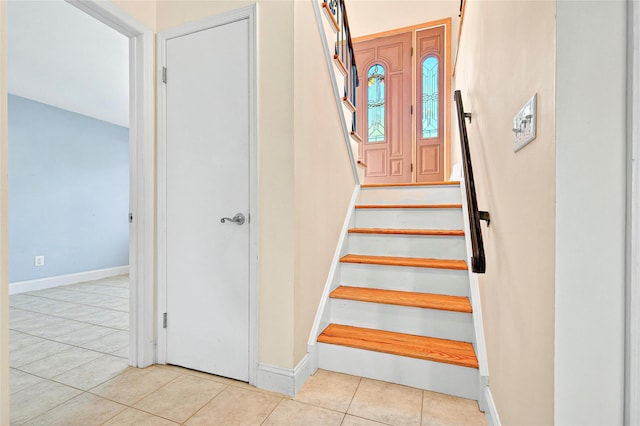 8 Skinner Ct, Tomkins Cove, NY 10986 - stairs with tile patterned floors and baseboards