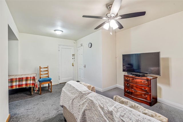 144-44 38th Ave Unit 6G, Flushing, NY 11354 - carpeted bedroom with baseboards and ceiling fan