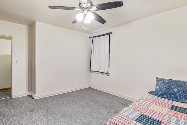 144-44 38th Ave Unit 6G, Flushing, NY 11354 - unfurnished bedroom with carpet flooring, baseboards, and ceiling fan
