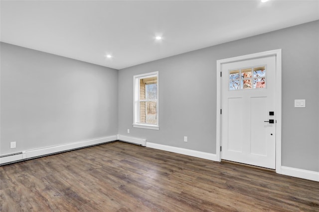 42 Leaf Ave, Central Islip, NY 11722 - foyer with recessed lighting, wood finished floors, and baseboards